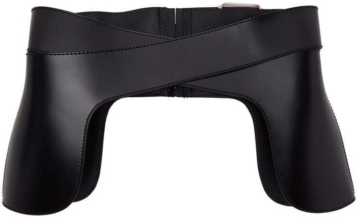 ALEXANDER MCQUEEN, Black Leather Corset Belt