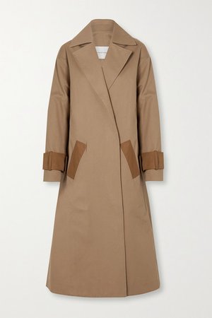 Two-tone Cotton-drill Trench Coat - Beige