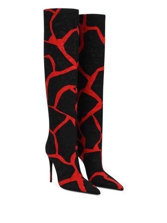 Dolce & Gabbana abstract-print knee-length Boots
