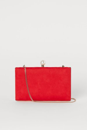 Clutch Bag with Shoulder Strap - Bright red - Ladies | H&M US