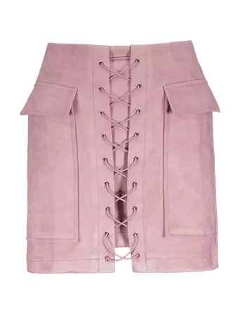2018 Faux Suede Mini Skirt With Pockets PINK S In Skirts Online Store. Best Faux Leather Dress For Sale | DressLily.com