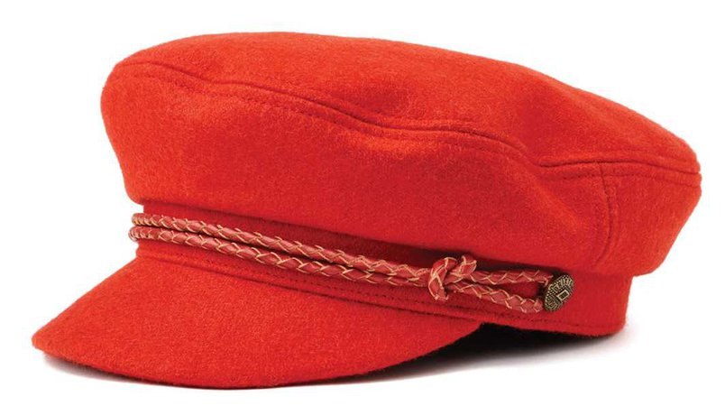 red baker boy hat