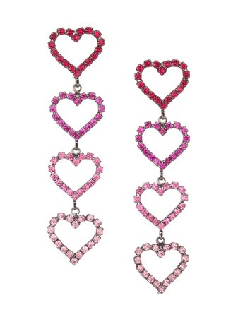 Elizabeth Cole Color of My Love Mila Swarovski Crystal & Austrian Crystal Heart Shape Drop Earrings