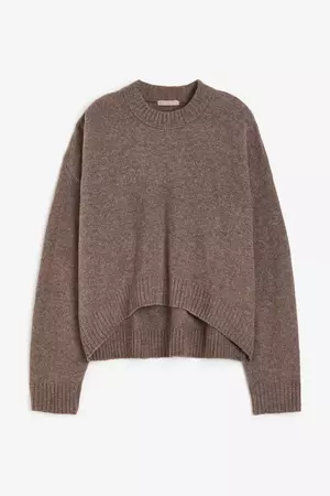 Fine-knit Sweater - Brown melange - Ladies | H&M US