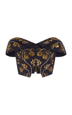 black top with gold design