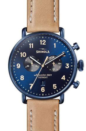 Shinola The Canfield Chrono Leather Strap Watch, 43mm | Nordstrom