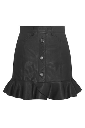 aje NORA LEATHER MINI SKIRT Frilled Leather Skirt Signature Aje Hardware