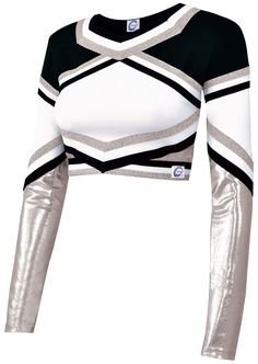 Silver and Black Cheerleading Top and Skirt