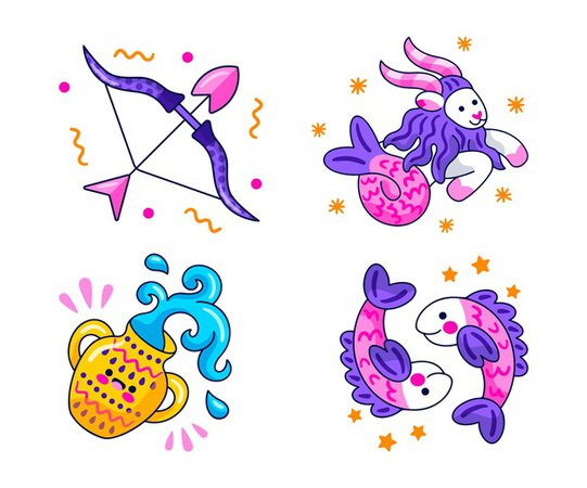 Free Vector | Creative astrological stickers set