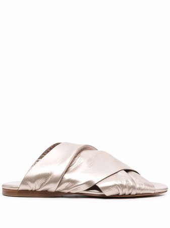 Forte Forte crossover metallic-leather sandals - FARFETCH