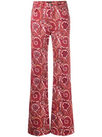Etro, Paisley Print Flared Jeans