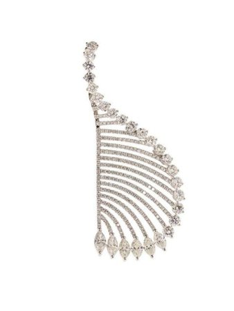 graziela 18kt white gold diamond wide curve earrings