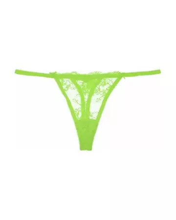 Deborah Marquit French Lace Thong in Green | Lyst