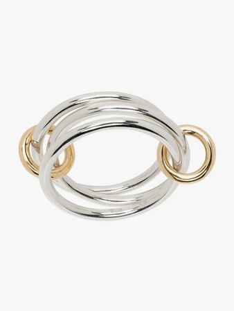 silver and gold loop ring
