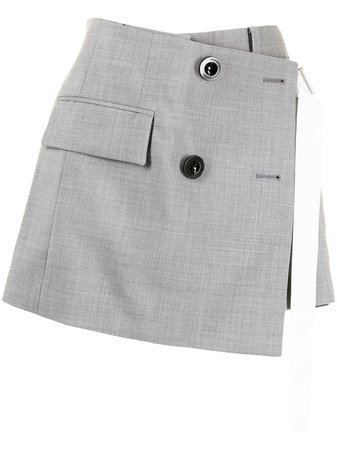 Shop sacai wrap-front tailored skort with Express Delivery - FARFETCH