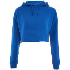 cropped blue hoodie