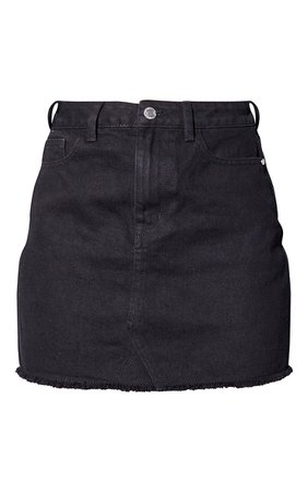 Recycled Black Basic Denim Skirt | PrettyLittleThing USA