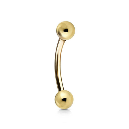 gold curved barbell earring