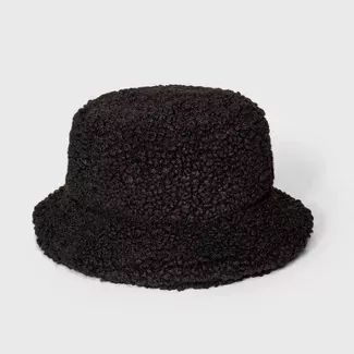 Girls' Sherpa Bucket Hat - Art Class™ Black : Target