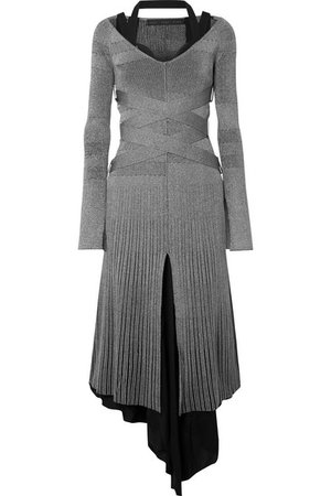 Proenza Schouler | Metallic ribbed-knit midi dress | NET-A-PORTER.COM