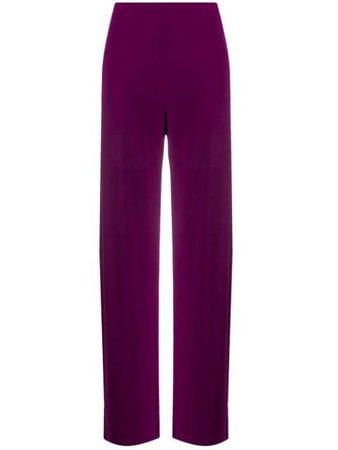 Norma Kamali High-Waisted Straight Trousers KK4297PL111152 Purple | Farfetch
