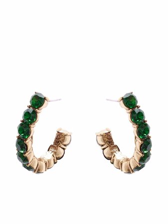 Oscar de la Renta crystal-embellished large hoop earrings