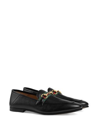 Gucci Leather Horsebit Loafers With Web Ss20 | Farfetch.com