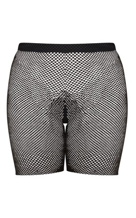 Alcina Black Fishnet Cycle Shorts | Shorts | PrettyLittleThing