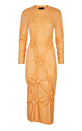 Ruched Flower Supima Cotton Midi Dress By Simone Rocha | Moda Operandi