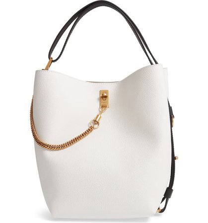 Givenchy Medium GV Goatskin Bucket Bag White