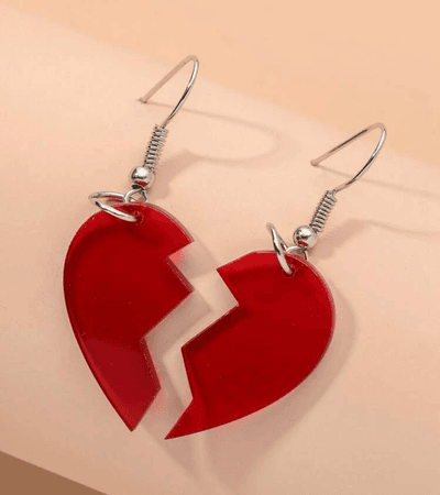 broken heart dangle earrings