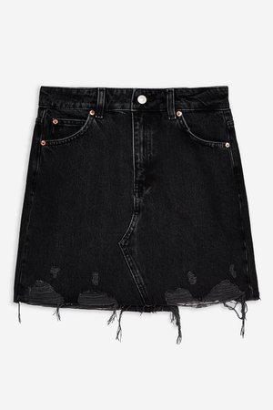 Black Denim Ripped Mini Skirt - Denim - Clothing - Topshop USA