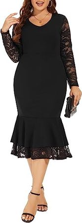 Amazon.com: Cuptacc Women's 2023 Plus Size Cocktail Dresses Fishtail Lace Mermaid Evening Gown : Clothing, Shoes & Jewelry