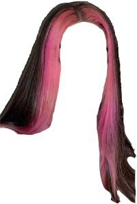 pink strands brown hair