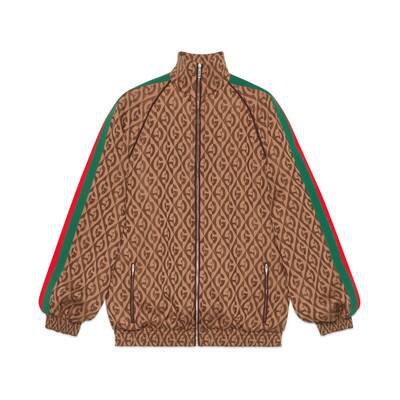 Gucci Camel / Brown G Rhombus Jacquard Jacket | GUCCI® CA