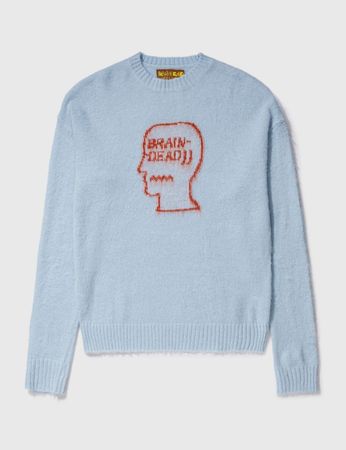 Brain Dead - SUPERFUZZ LOGOHEAD CREWNECK SWEATER | HBX - Globally Curated Fashion and Lifestyle by Hypebeast