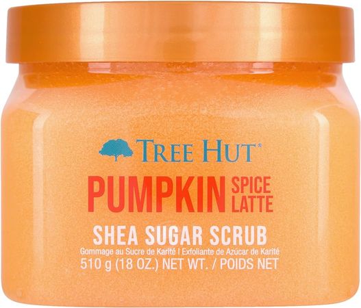 Amazon.com : Tree Hut Pumpkin Spice Latte Shea Sugar Exfoliating & Hydrating Body Scrub, 18 oz. : Beauty & Personal Care
