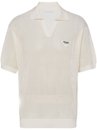 Prada open-knit polo shirt