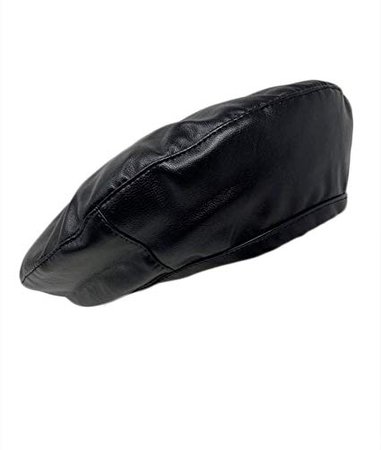 The Hatter Women French Style Leather Beret Hat Cap (Black) at Amazon Women’s Clothing store