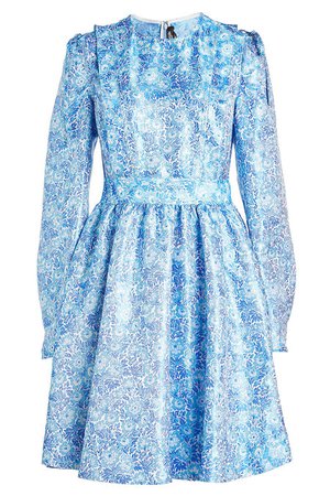 CALVIN KLEIN 205W39NYC - Brocade Mini Dress with Silk - blue