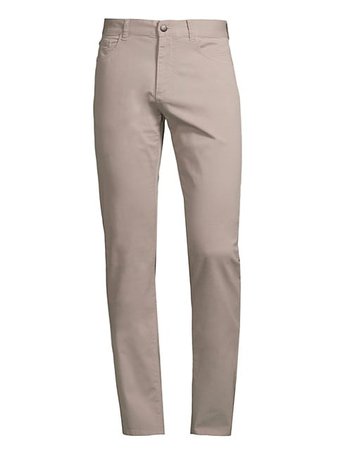 Shop Canali Stretch Khaki Pants | Saks Fifth Avenue