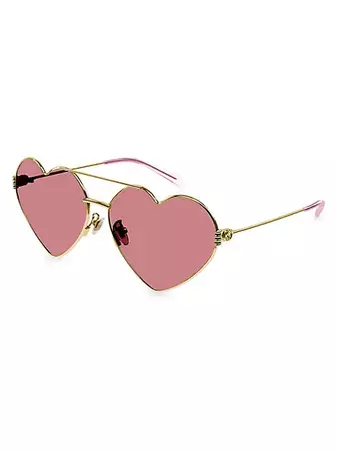 Shop Gucci Not A Fork 62MM Heart Sunglasses | Saks Fifth Avenue
