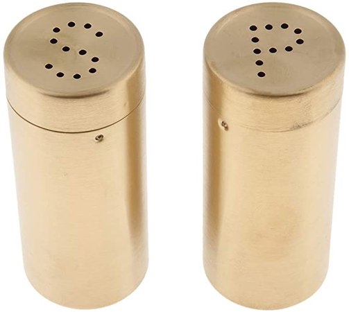 Salt and Pepper Shakers with Pour Holes - Condiment Jar Seasoning Box Shaker Spice Tins for Outdoor Camping Activities - 2 Colors for Choose - Gold, 8.8X3.8cm: Amazon.ca: Home & Kitchen