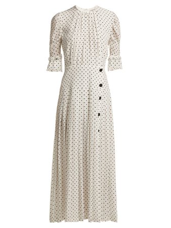 Polka dot-print pleated silk dress | Alessandra Rich | MATCHESFASHION.COM AU