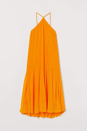 Circle-cut Dress - Orange