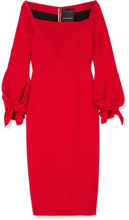 Mapplewell Bow-detailed Crepe Dress - Red
