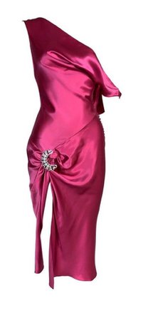 hot pink fancy satin dress