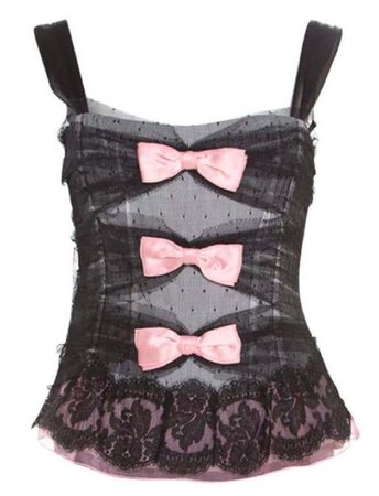 pink and black corset top