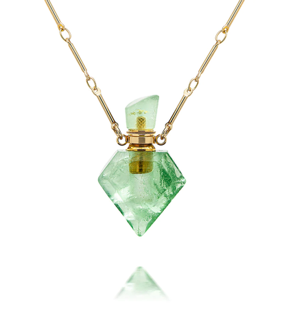 Gemstone perfume bottle necklace