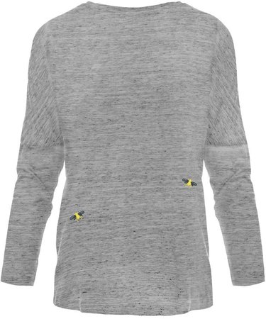 INGMARSON - Bee Embroidered Dropped Shoulder T-Shirt Grey Women